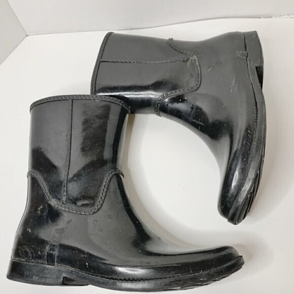 Michael Kors Glossy Shiny Rubber Rain Goulash Pull On Waterproof Short Boots - Picture 3 of 13